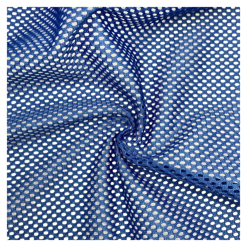 Stock Lot Wholesale Price 250gsm Soft 100%Polyester Tricot Knitted Hexagonal Mesh Fabric for Sports Wear Bags Office Chair - 图片 4