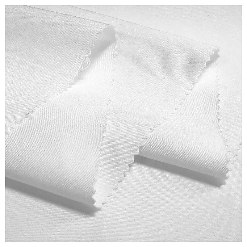 A2186-1 170gsm Wholesale Plain White Cotton Fabric 98% Cotton 2% Spandex Tackle Twill Fabric for Clothing Textile Bed Sheet - 图片 5
