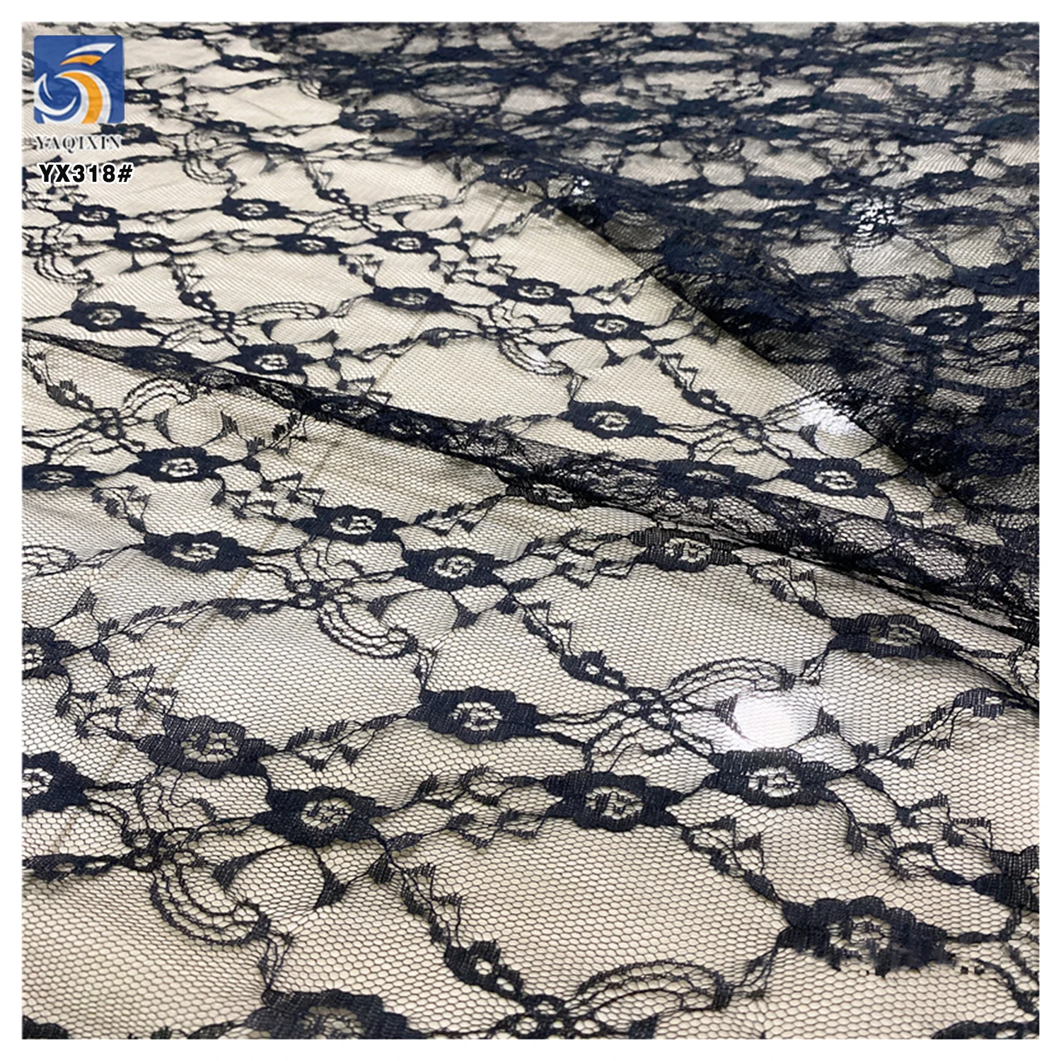 YX318 New Arrivals Lolita Children's Clothing Lace Fabric Non-Stretch Small Peony Pattern Chantilly Lace Fabric - 图片 4