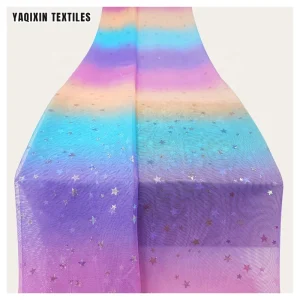 YX2174 United States Hot Selling Star Tulle Baby rainbow Mesh Lace Fabric Wedding Decoration