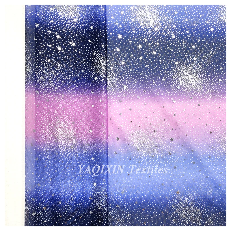YX2118 Customized Purple Star Sequin Mesh Princess Dress Fabric Fashion Children's Halloween for Girls Made From China - 图片 5