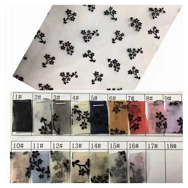 100% Nylon Printed Tulle Fabric Printed Mesh Fabric Flocked Tulle Fabric for Dress - 图片 3
