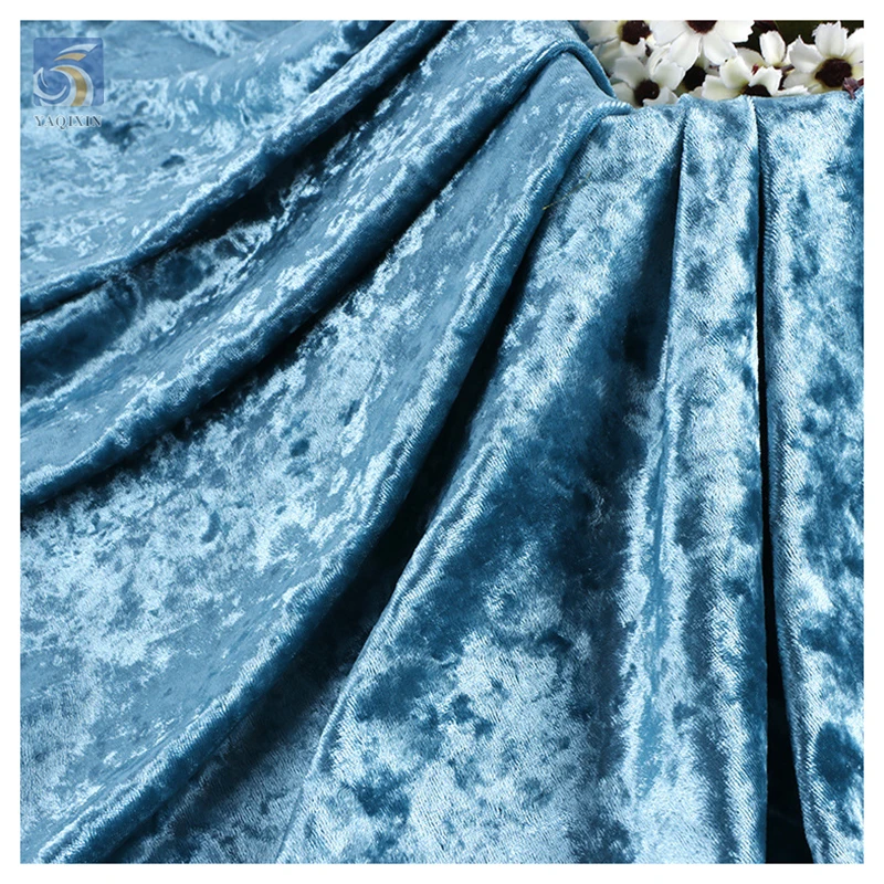 270gsm 95 Polyester 5 Spandex Stretch Knitted Velvet Fabric Pillow Sofa Shiny Diamond Velvet Fabric for Garment - 图片 4