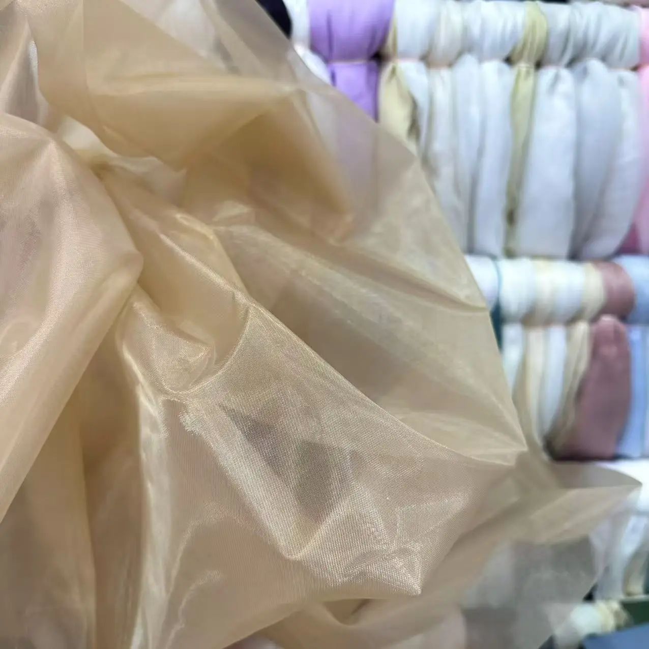 60D Nylon Twill Mesh Hard Netting OEKO-TEX Certified Reinforced Net for Veils & Couture Bulk Stock with Custom Dyeing - 图片 3
