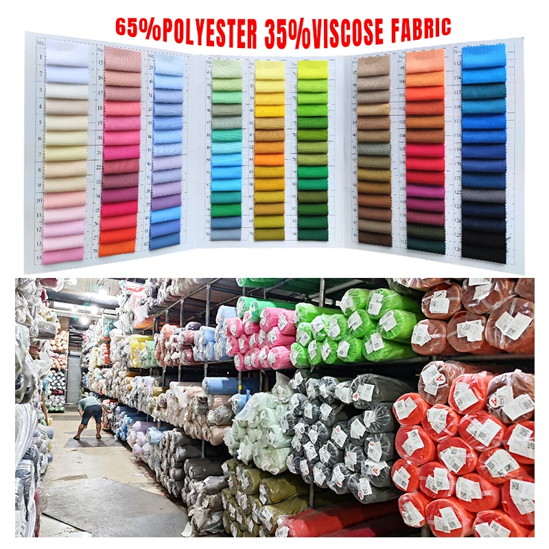 Wrinkle Resistant 110gsm Woven Rayon 65 Polyester 35 Viscose Blended Uniform Fabric TR Men Trousers Shirt Fabric - 图片 2