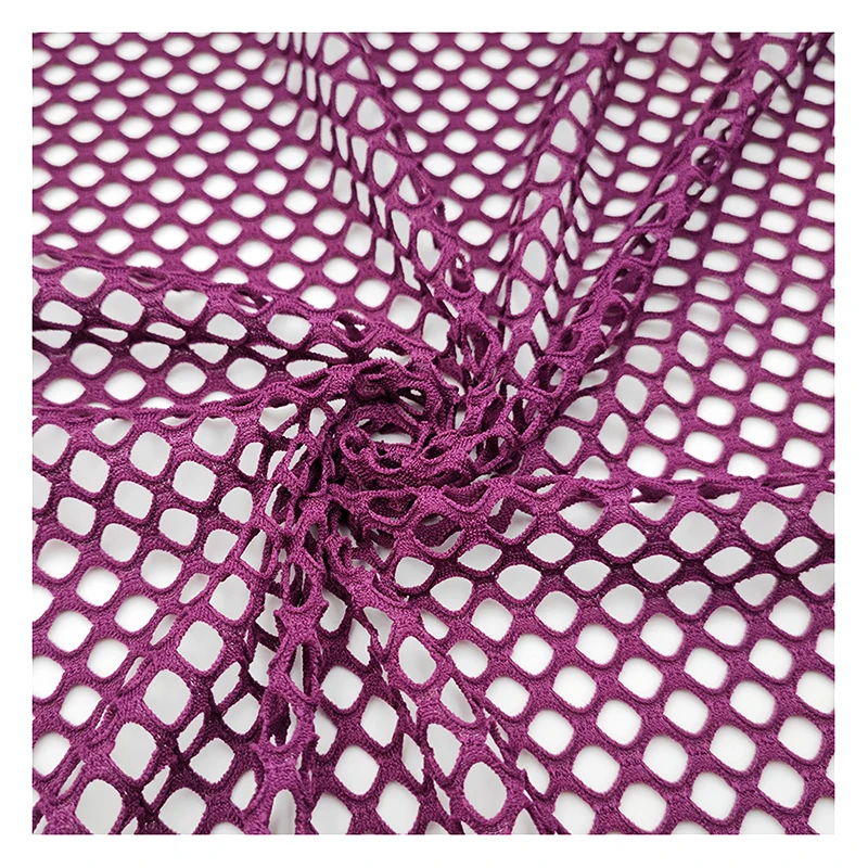 YDM008 95% Polyester 5% Spandex Stretch Mesh Fabric Big Hole Sexy Women Fishnet Underwear Fabric - 图片 3