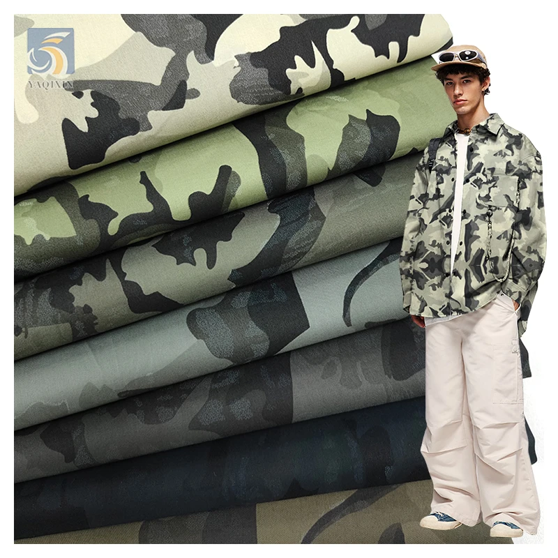 Wholesale Ripstop Camouflage Printed Fabric for Jacket Shirt Breathable Twill Camouflage Fabric Cotton Polyester