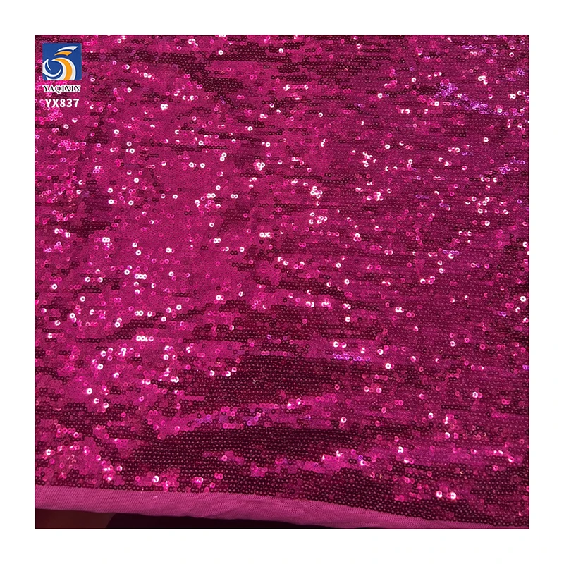 YX837 Best Selling Popular 3mm Small Sequin Fabric Intensive Shiny Glittering Stretch Sequins Stage Dress Fabrics - 图片 4