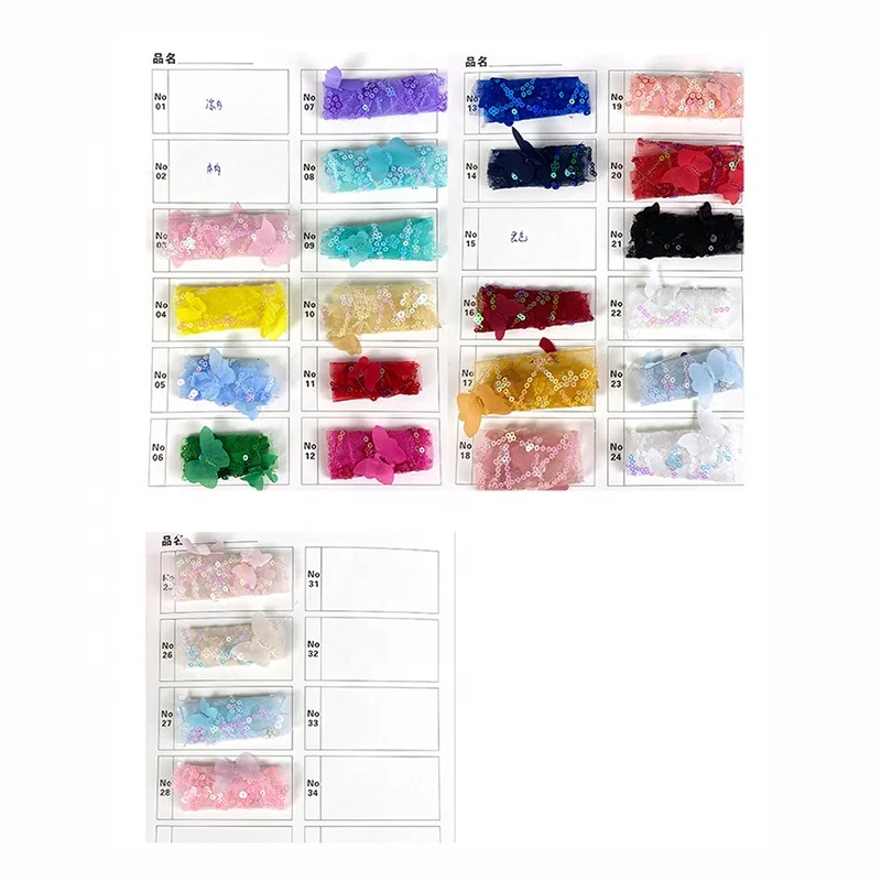 Hot Selling 3D Butterfly Embroidery Lace Fabric with Sequins Sheer Tulle Embroidered Fabric for Wedding Gown & Dresses - 图片 6