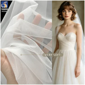 YX1046 High Quality and Cheap Soft White Nylon Tulle Fabric Knitted Mesh 20gsm Wedding Curtain Fabric Tulle Voile Fabrics