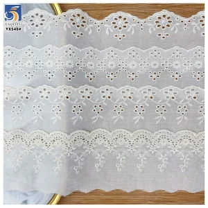 YX549 New Arrivals 2025 100% Cotton Water Soluble Embroidery African Lace Trim for Women Dresses