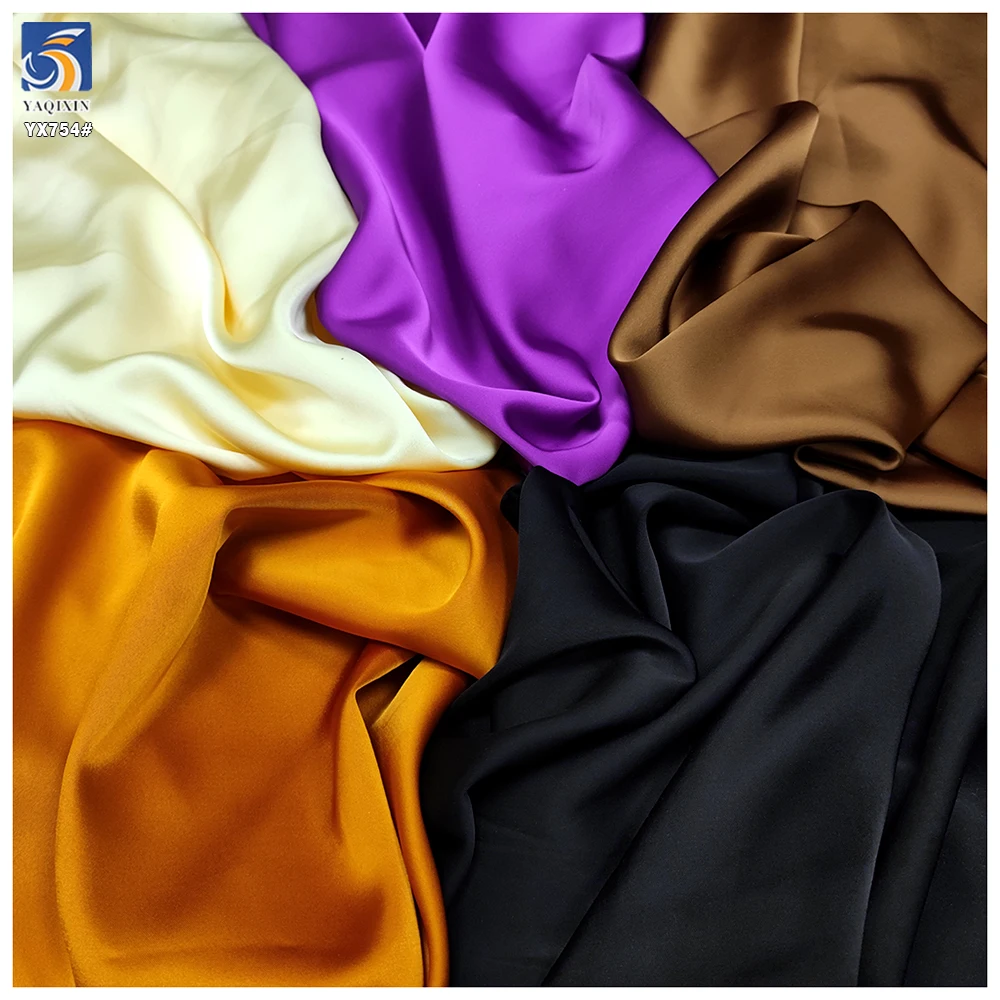 YX754 2025 Spring New Fabrics 180gsm Soft and Silky 100 Polyester Double-Faced Satin Satin Fabric for Woman Dresses - 图片 3