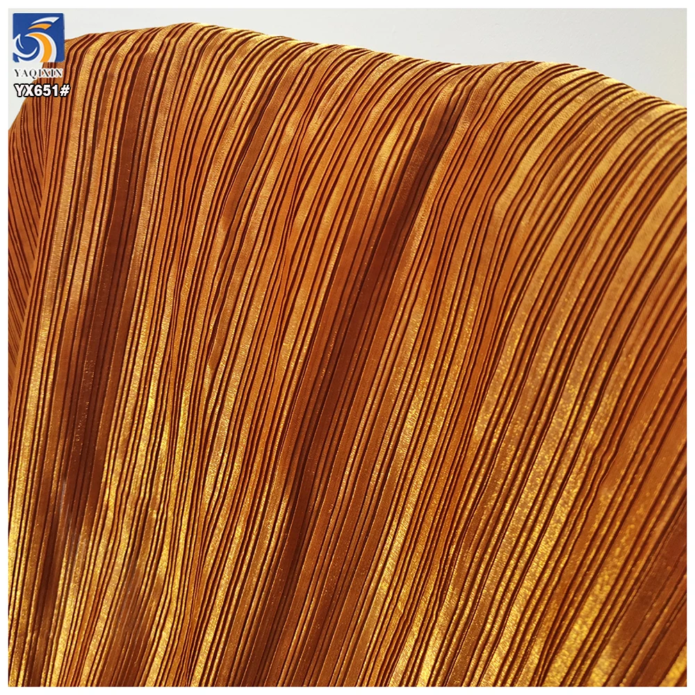 YX651-1 New Technology 2025 100 Polyester Pleated Fabric Pants Elegant Dress Liquid Organza Pleated Fabric - 图片 6