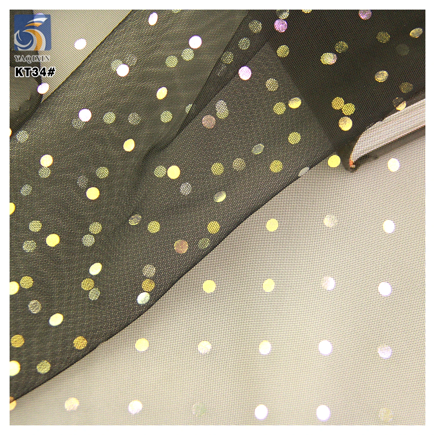 Classic Polka Dot Dress Fabric Rainbow Foil Printed Tulle 2025 New Design Style Wholesale Clothing Fabric - 图片 3