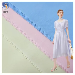 A2345 Spring Women Shirting Fabric 60 Counts 110gsm 100% Cotton Poplin Plain Washed Cotton Fabric