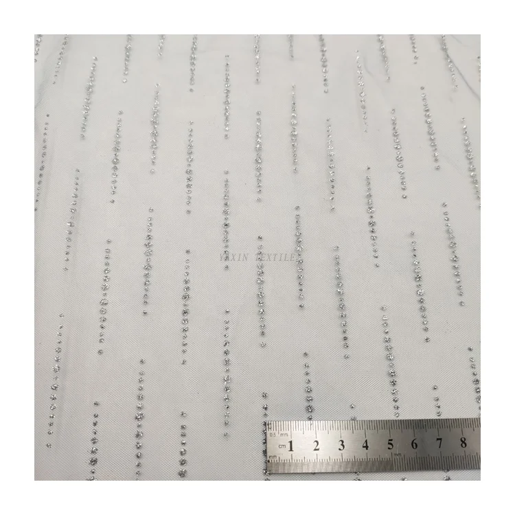 SG17 Custom Bridal Wedding Glitter Tulle Sparkle Glitter Tulle Mesh Fabric - 图片 6