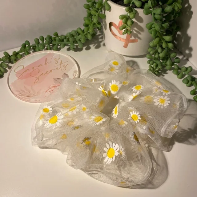 YX103 Daisy Fabric,Daisy Print Tulle Fabric,Soft Mesh Print Daisy Fabric for Doll Dress/Tutu Dress - 图片 4