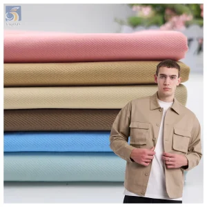 A2170 Custom Peach Twill Cotton Fabrics Textile 210gsm 97%Cotton 3%Spandex Twill Fabric for Uniform