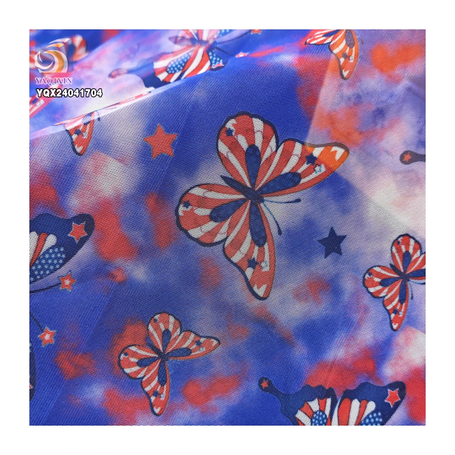 USA Popular Beautiful Butterflies Tulle Fabric for Party Custom 100%Polyester Print Fabric Soft Tulle - 图片 5