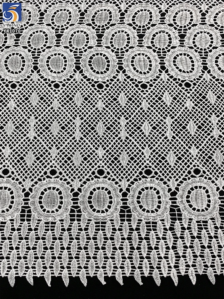 YX237 High Quality African 100% Cotton Polish Men Fabric Lace Dry Swiss Voile Lace Fabric Wedding - 图片 3
