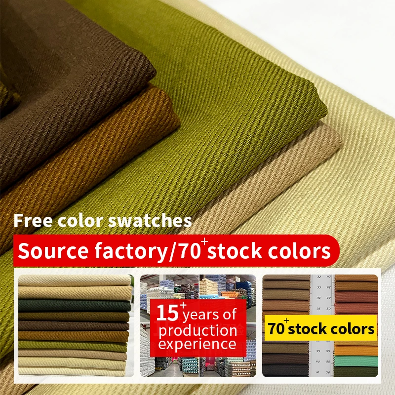 A2175 Guangzhou Manufacturer 300gsm 10S Washed 100% Cotton Twill Fabric for Workwear/Hat - 图片 3