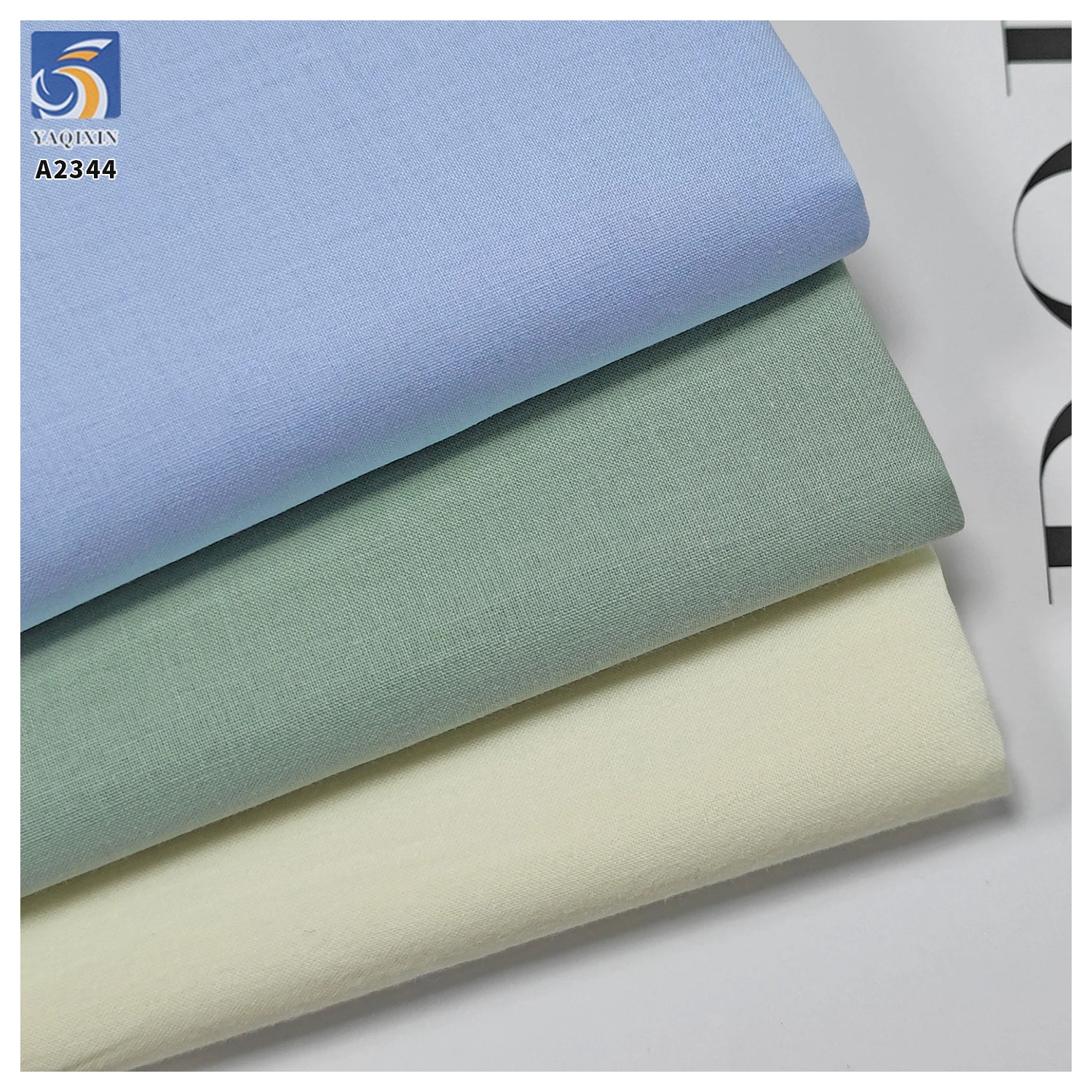 A2344 High Quality 90gsm 60s 110*110 Plain Poplin Washed Light Cotton Fabric 100% Cotton Shirt Dress Fabric - 图片 3