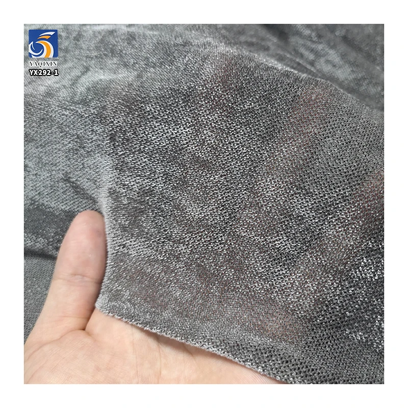 YX292 100gsm Wholesale Four Way Stretch Velvet Mesh Fabric for Women Shirt Fabric - 图片 2