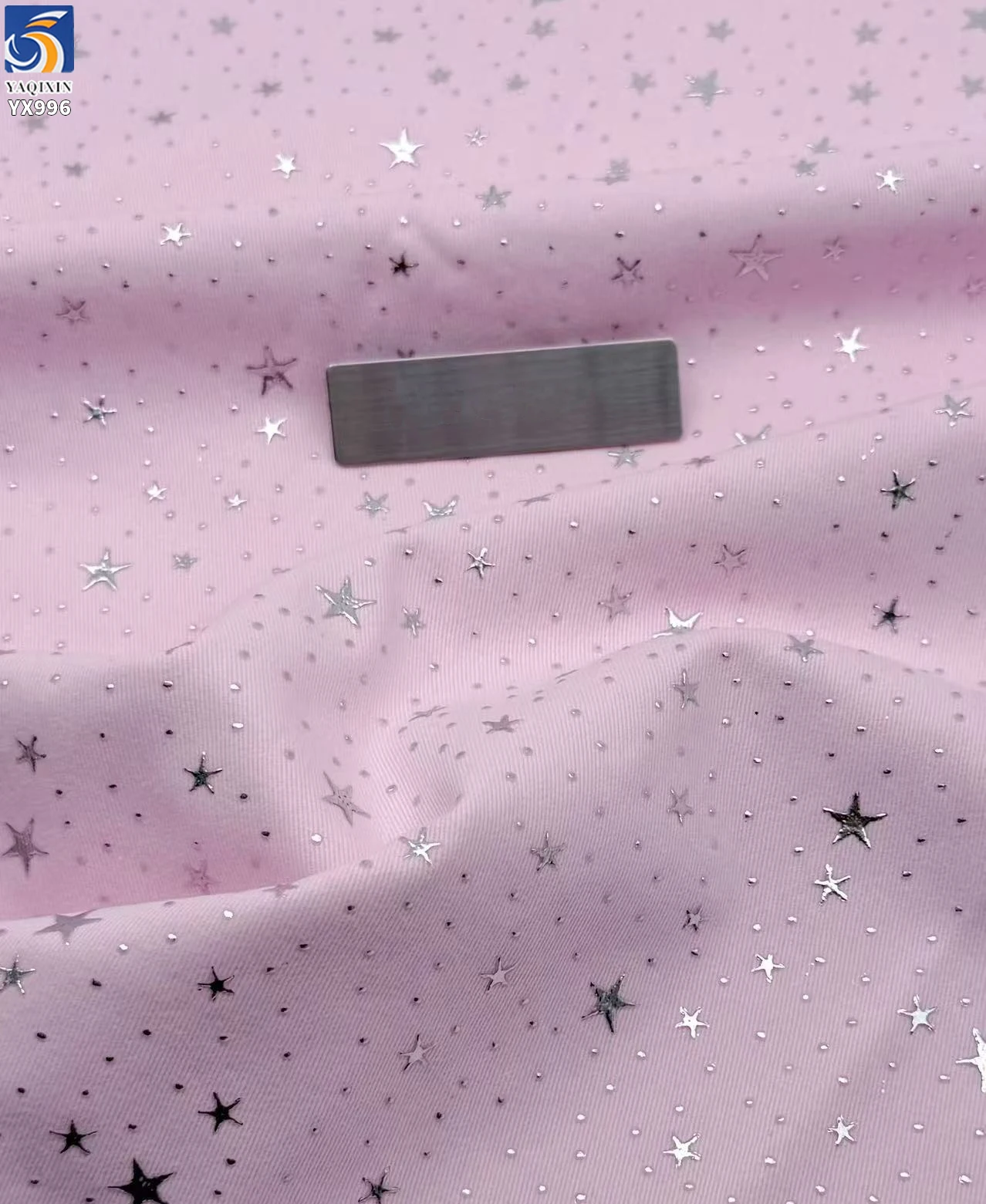 YX996 150cm 220g/m² Fashion Denim Fabric With Silver Stars Dots Cotton Denim Fabric for Girl's Autumn Pants and Jackets - 图片 5