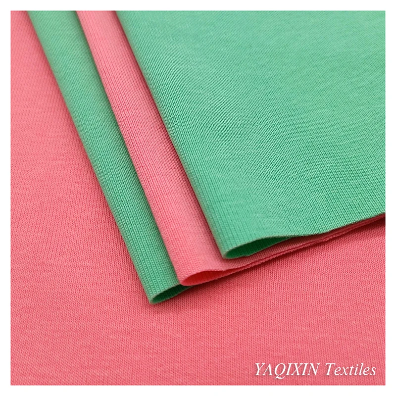 YX2129 180gsm-210gsm 92% Cotton 8% Spandex Stretch Cotton Jersey Fabric T-Shirt 40S 1X1 Rib Knitted Cotton Fabric - 图片 4