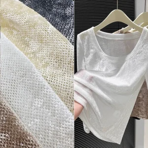 YX292 100gsm Wholesale Four Way Stretch Velvet Mesh Fabric for Women Shirt Fabric