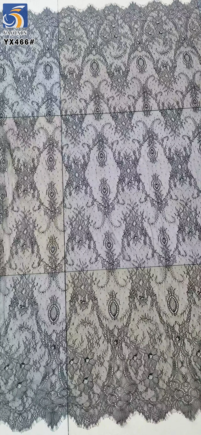 YX466-1 Low MOQ Ready Made 1.5m*3m Multicolor Cheap Prices Eyelash Lace Fabric - 图片 5