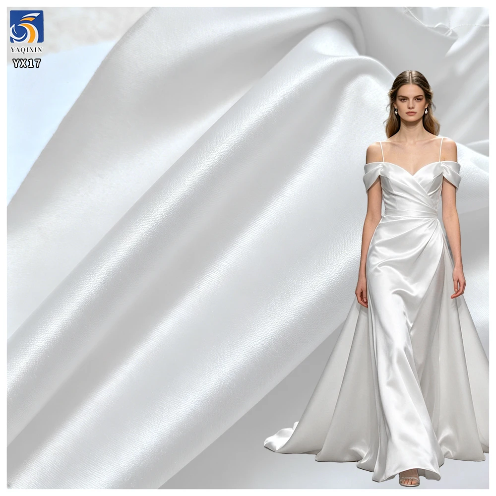 YX17 2 Way Stretch Wedding Dress Satin 170gsm Matte Thick Satin Plain Weave for Dress Dress