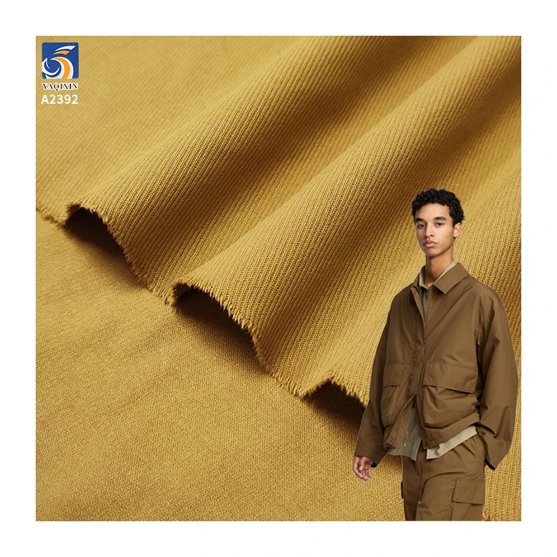 A2392 Wholesale Customized 200gsm TR Texture Khaki Double Twill 100% Cotton Fabric Double Twill Cotton Chino Fabric