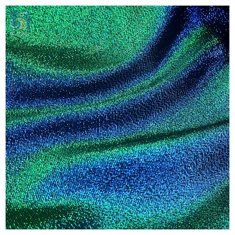 Stock Lot 2025 New Party Dress Fabric Multi Color Foil Lurex Jersey Fabric 100%Polyester Flash Shiny Tricot Fabric - 图片 4