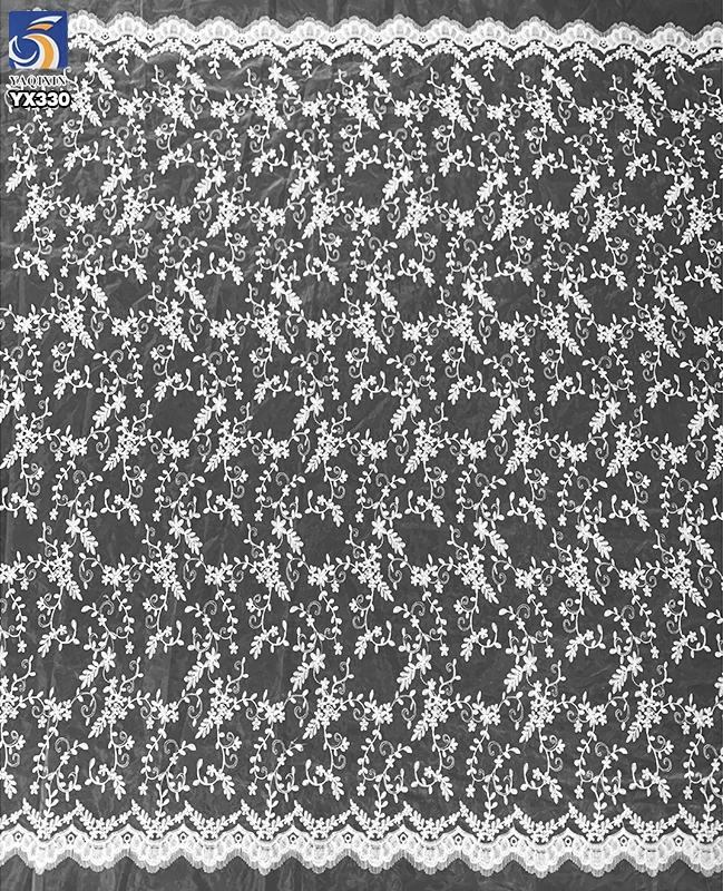 YX330 Lolita Wholesale Prices 100 Polyester White Milk Silk Water Soluble Lace Organza Embroidery Fabric - 图片 3