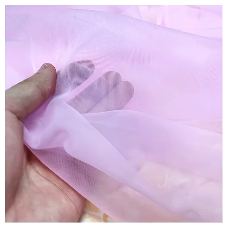 Guangzhou Zhongda Custom Elastic Power Mesh Fabric 30D Soft Polyester Spandex Stretch Tulle Mesh Fabric - 图片 3