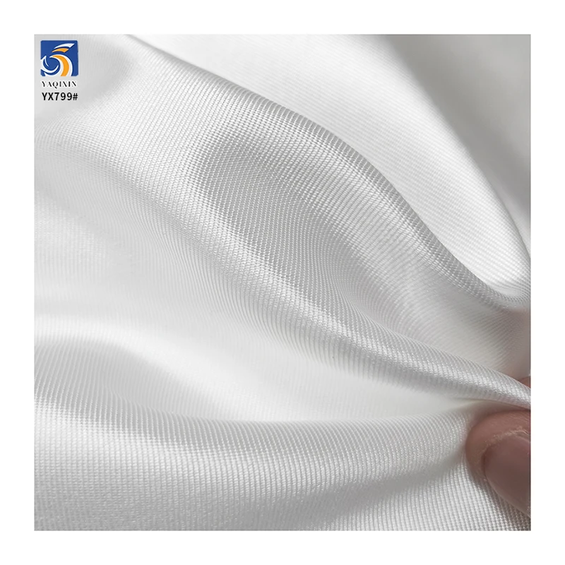 250D 160gsm Woven Twill Satin High Quality Mikado White Bridal Fabric for Dresses Silk Mikado Wedding Satin