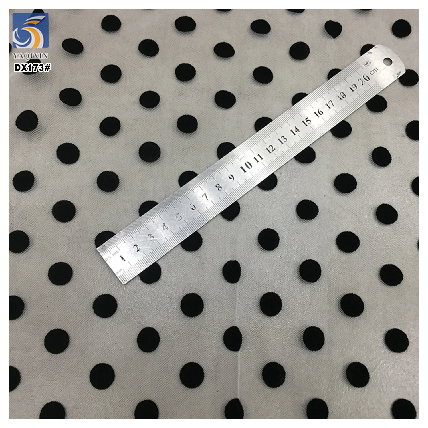 0.8CM/1.5CM Soft Polyester Tulle Black Swiss Polka Dot Flocking Mesh Tulle Fabric for Casual Dress - 图片 5