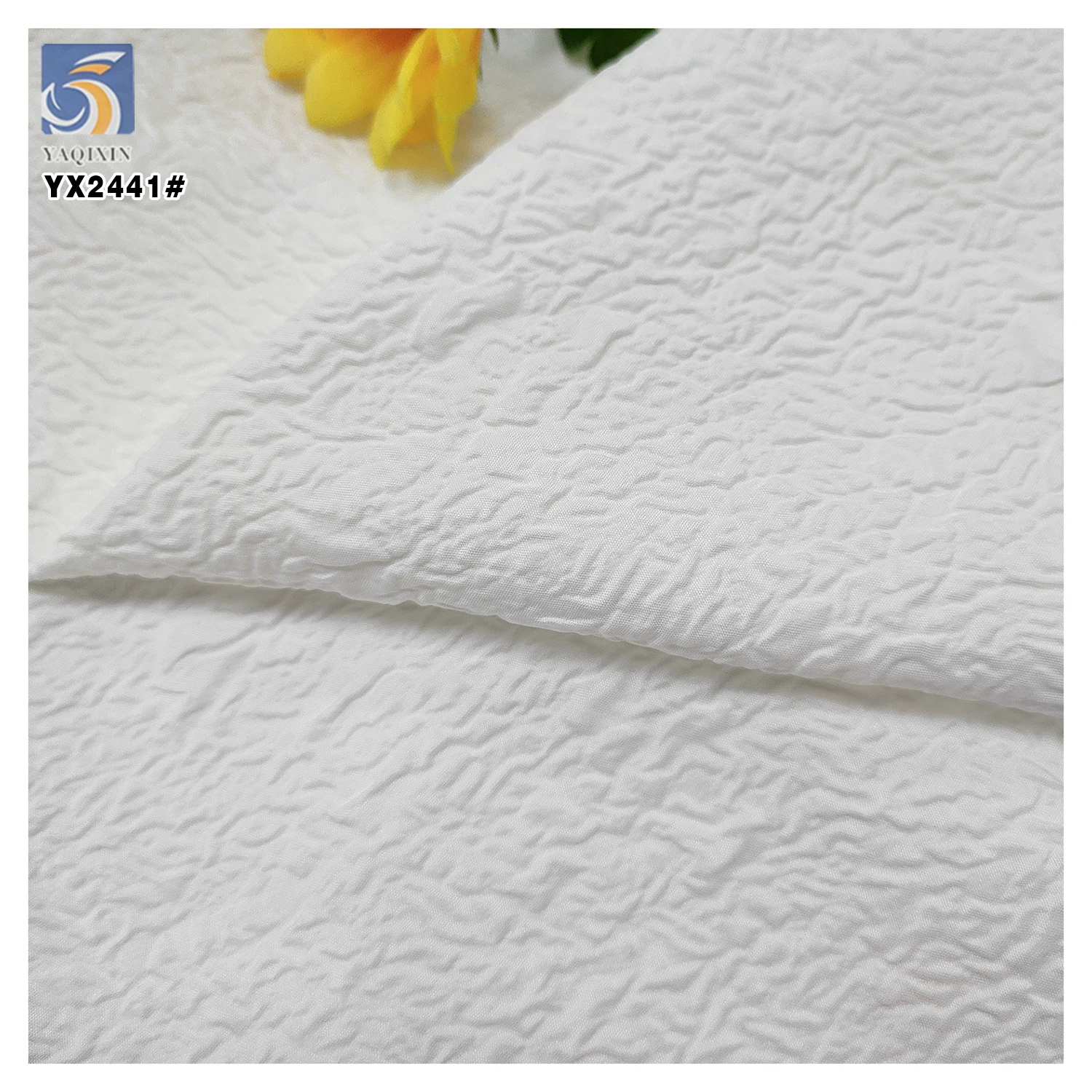 Wholesale Salt Shrink Composite Embossed Jacquard Dress Wrinkle Chiffon Fabric Viscose/Polyester Seersucker Crepe Fabric - 图片 5