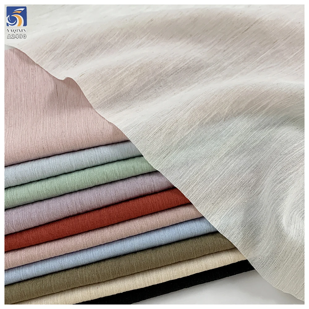 A2490 105g Woven Plain Color Premium Lightweight Linen Fabric for Clothing - 图片 2