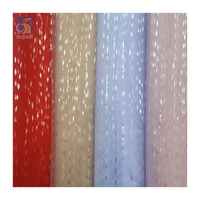 YX2690 Wholesale Soft Simple Design Shiny Spring Tulle Fabric Bridal Veil Girls Skirt Tulle Glitter Fabric