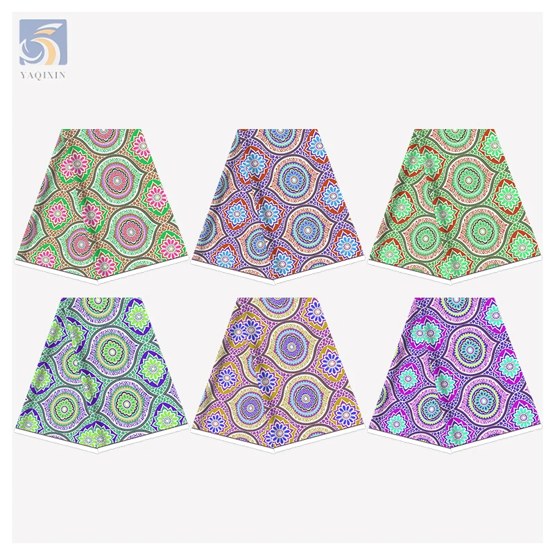 High Quality African Style Print Nigerian Wedding Dress Fabric 50 Yards Geometric Design Digital Printing on Fabric - 图片 5