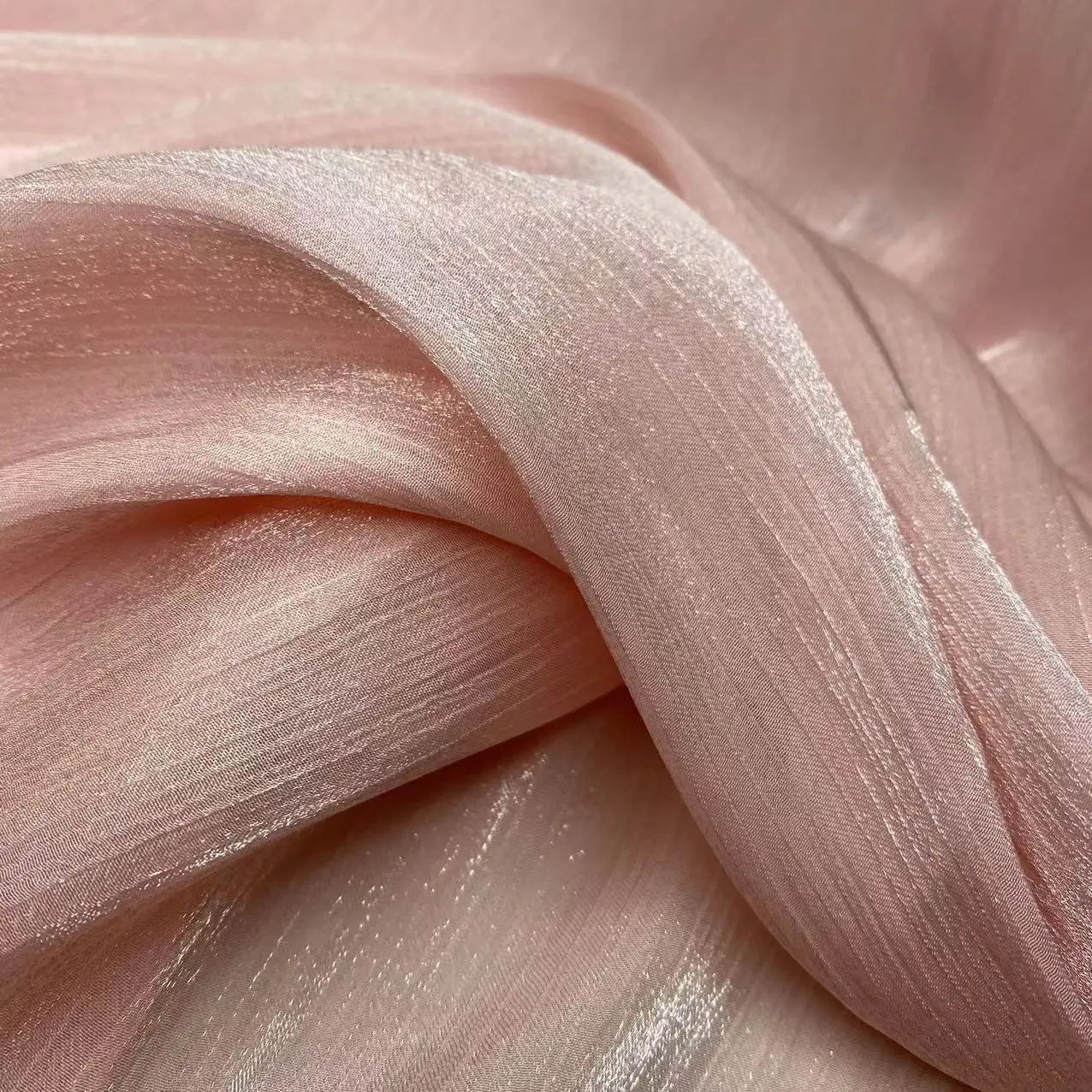 YX2161-1 Spot Wholesale Liquid Silk Organza Fabric Luxury Shiny Luster Organza Fabric Suitable for Dress Clothes - 图片 5