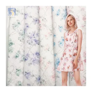 2025 New Composite Woman Lace Fabric With Sequins Wholesale Floral Digital Printed Chiffon Fabric for Wedding Dress