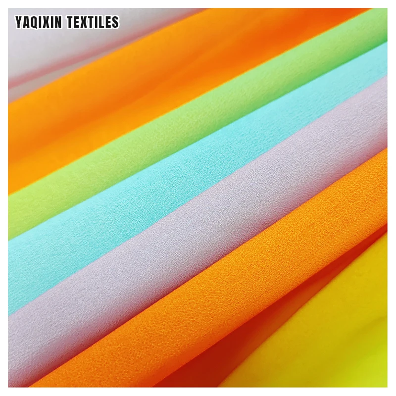 YX2157 New Trends 100D Colorful Moss Crepe Pearl Chiffon Fabric for Dress Polyester Ombre Rainbow Chiffon Print Fabric - 图片 5