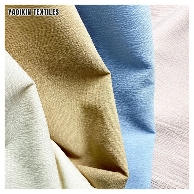 YX70# White Soft Airflow Crinkle Cey Crepe Fabric for Clothing Polyester Spandex 4 Way Stretch Crepe Fabric - 图片 3