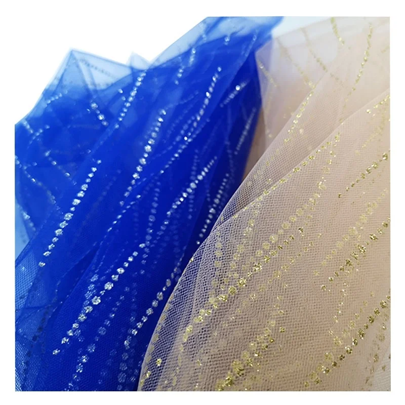 SG17 Custom Bridal Wedding Glitter Tulle Sparkle Glitter Tulle Mesh Fabric - 图片 3