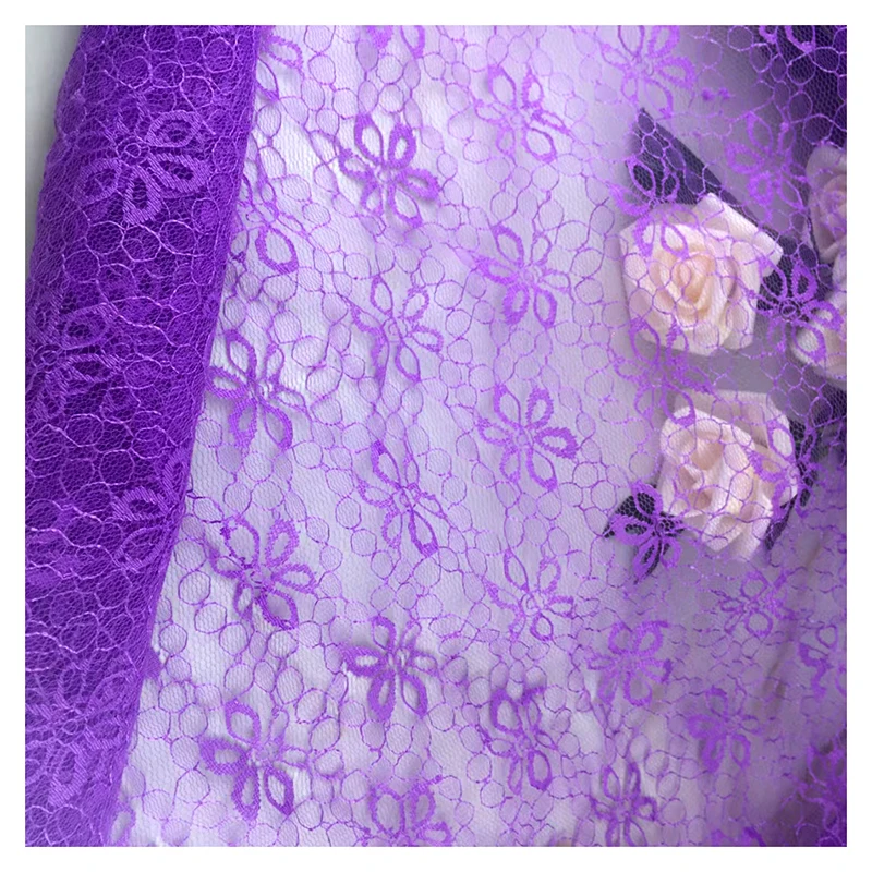 LST27 Hot Selling Beautiful Polyester Chantilly Lace Fabric Jacquard Multicolor Lingerie Fabric With Wholesale Price - 图片 5