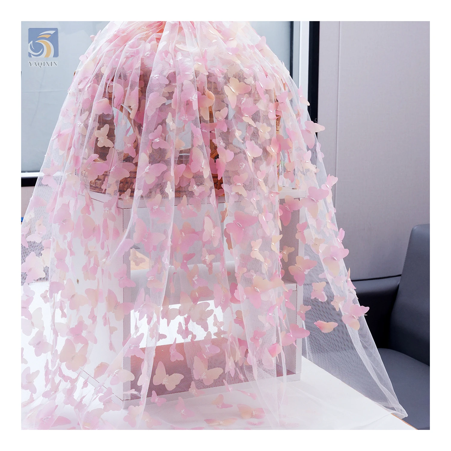 Wholesale Ready Made 3D butterfly Embroidery Tulle Lace Fabric with Advantageous Price for Girls Clothing with zero MOQ - 图片 3