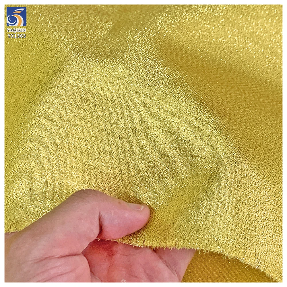 YX1363 145CM 110gsm Latest 2026 Knitted Reflective Laser Glitter Lurex Fabric for Formal Wear Stage Costume - 图片 4